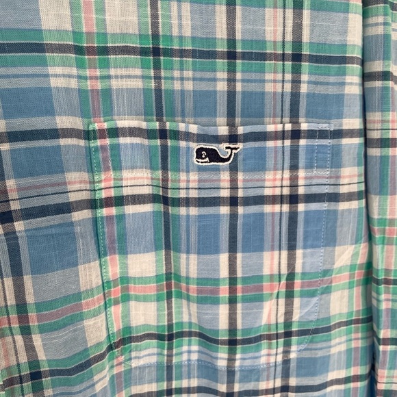 Vineyard Vines Classic Tucker Shirt Button Down Plaid Pink Blue S Cotton - Picture 4 of 8